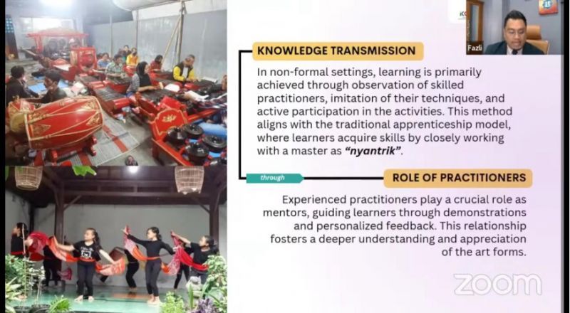 Muhammad Fazli Taib Bin Saearani menyampaikan materi �Dance Education as a Tool for Inclusivity and Cultural Title Preservation�.
